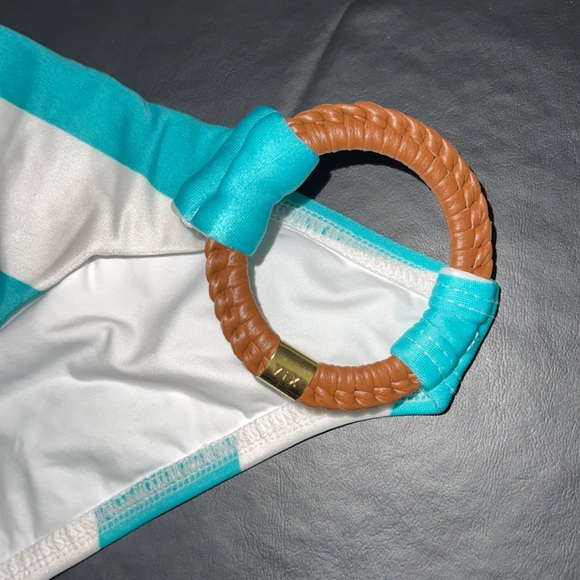 ViX by Paula Hermanny Cosmo Ring Full Turquoise Bikini Bottoms Sz S - NWT! - Picture 3 of 12